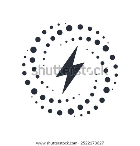 Energy in the center of the flow of events. Vector illustration isolated on white background.