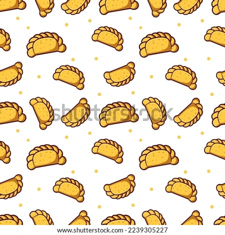 SEAMLESS PATTERN OF EMPANIDAS LATINA FOOD