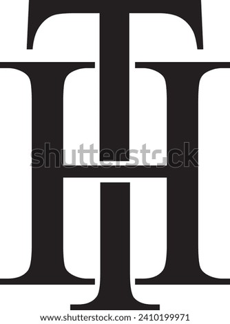 letter HT or TH modern vector logo design