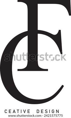 FC or CF Letter Initial Logo Design Vector