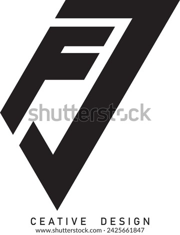 FC or CF letter modern logo design