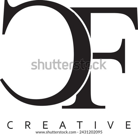 CF, FC letter modern logo vector design