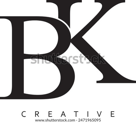 BK or KB letter modern logo design