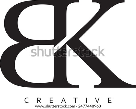 BK or KB letter modern logo design