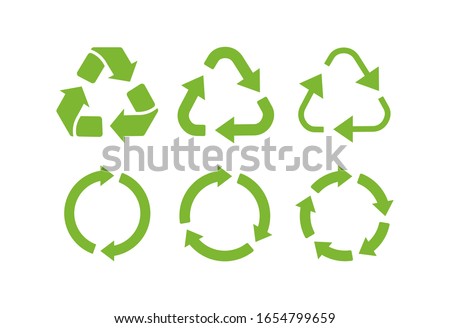 Similar – Image, Stock Photo Recycling logo on paper on a green background