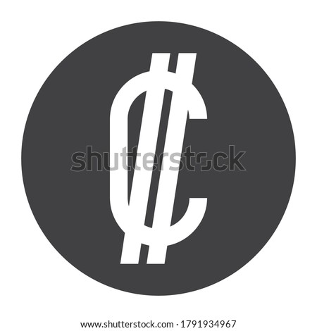 Costa Rican Colon sign. Currency symbol icon. Eps10 vector illustration.