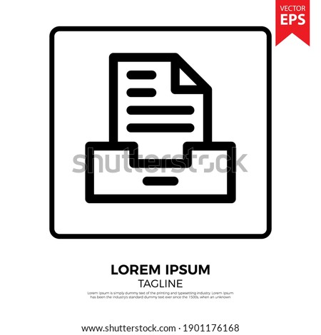 Inbox icon vector. Office icon in flat design. Eps 10 vector illustration.