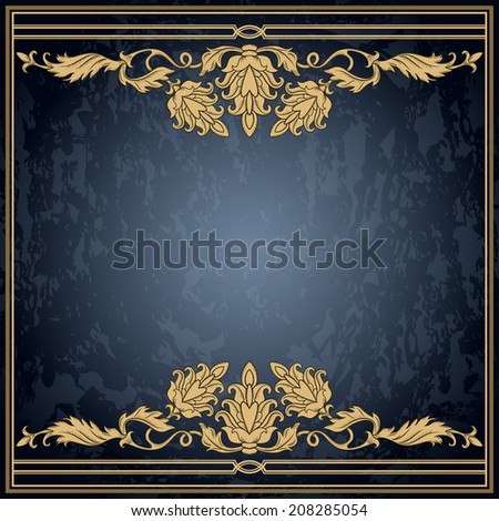 Vintage ornament frame in retro style and luxury royal floral pattern