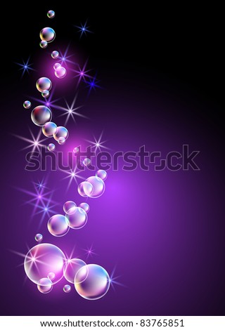 Glowing background with bubbles and stars