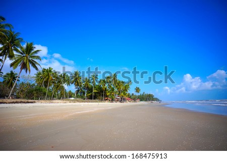 Landscape of beautiful tropical beach at Kelantan, Malaysia