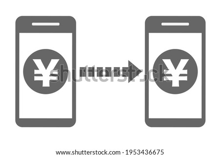 Send money with the smartphone app. Vector illustration.