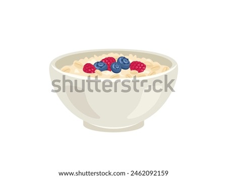 Image, Stock Photo Porridge with strawberries