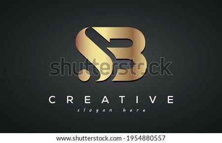 SB creative luxury logo with gold