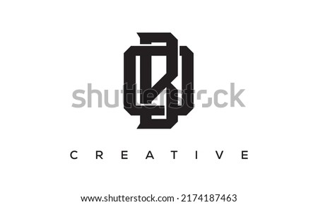 Initial letters BO OB Monogram logo design with Creative Style alphabet symbol. BO, OB Spiral letters Universal elegant vector emblem, logotype. Graphic alphabet symbol for corporate identity Stok fotoğraf © 