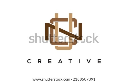 initial UCN, NCU letters monogram, three letters creative modern typographic logo, eye catching alphabet stylish logo vector