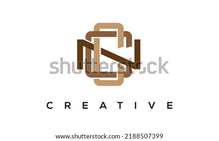 initial CCN, NCC letters monogram, three letters creative modern typographic logo, eye catching alphabet stylish logo vector