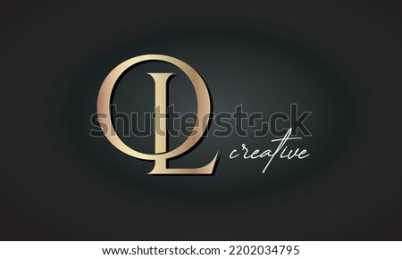 luxury letters OL jewellery fashion monogram. OL creative modern premium golden logo icon