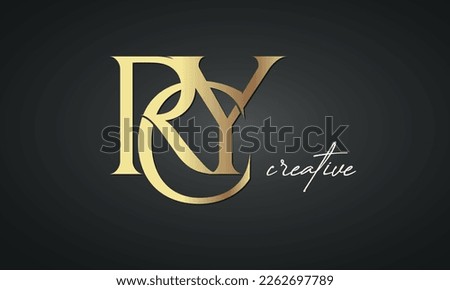 luxury letters RCY golden logo icon  premium monogram, creative royal logo design