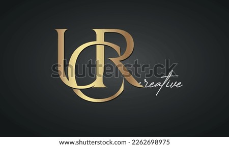 luxury letters UCR golden logo icon  premium monogram, creative royal logo design