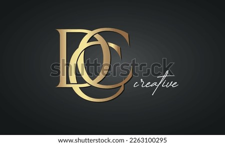 luxury letters DCC golden logo icon  premium monogram, creative royal logo design