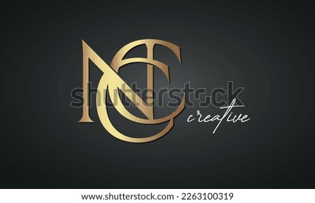 luxury letters NCC golden logo icon  premium monogram, creative royal logo design