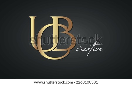 luxury letters UCB golden logo icon  premium monogram, creative royal logo design