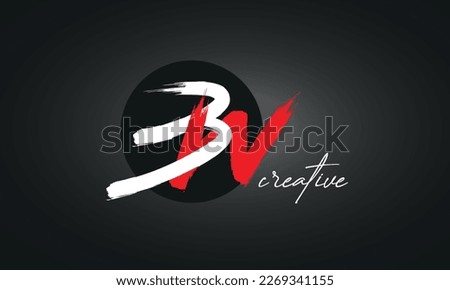 BW Letters Brush Paint Logo icon, Elegant Vector Design