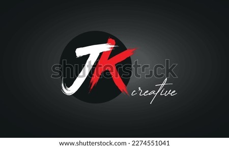 JK Letters Brush Paint Logo icon, Elegant Vector Design