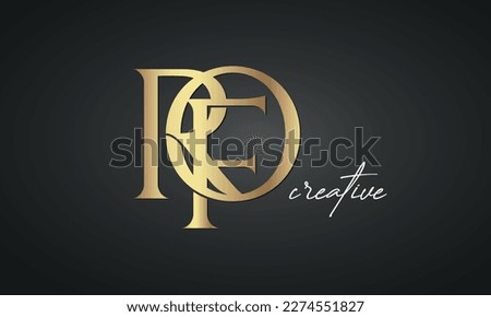 luxury letters RFO Jewellery fashion monogram logo.  creative golden premium logo