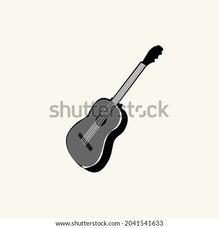 classical guitar vector icon design