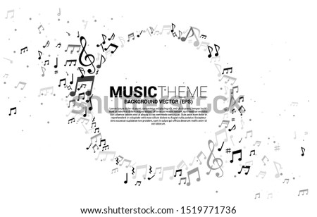 Vector template banner and poster music melody note dancing flow . Concept background for song and concert theme.