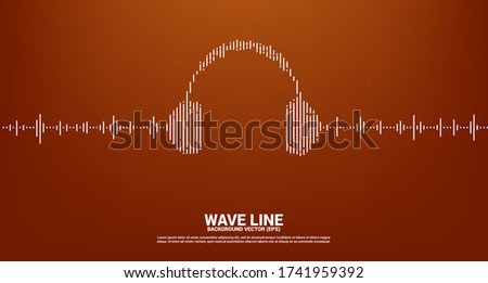 Sound wave Music Equalizer background. audio visual headphone icon with line wave graphic style