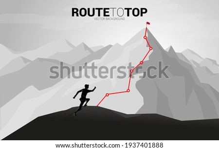 Similar – Image, Stock Photo route to the top