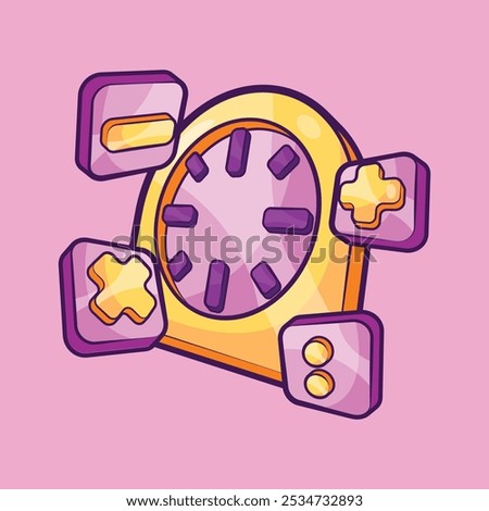 Math Time with Alarm Clock Vector Illustration for School and Education Design Element