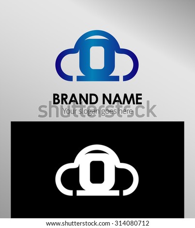 Cloud stylish logo and O icons 