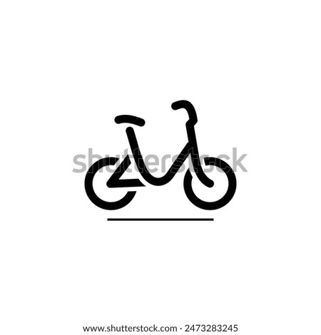 bicycle icon design. with a geometric, flat style, without color gradations, with neat black and white shapes