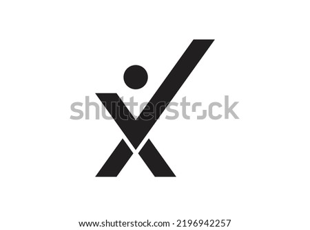 X Shaped Human Icon for Multiuse Initial Monogram Letter X Logo Design Vector Template X Letter Logo Design