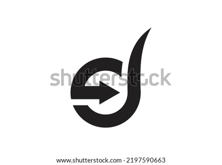 D Letter Arrow Monogram Initial Letter d Logo Design Vector Template Letter d Logo Design Right Arrow Black and White