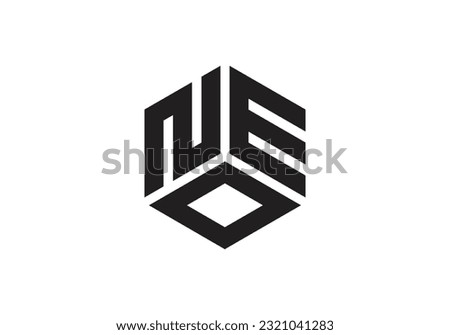 NEO Initial Monogram Letter one Logo Design Vector Template n e o Cube Polygon Letter Logo Design