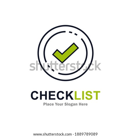 Check line icon vector logo. Suitable for checkmark symbol.