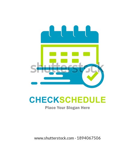 Calendar check mark vector logo template. Suitable for business, office, event symbol 