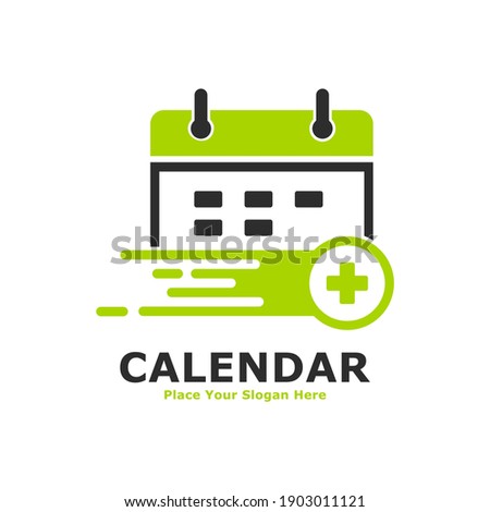 Calendar plus or Add calendar icon vector logo design, filled flat sign. Suitable for business, web, office. Calendar with plus symbol, logo illustration