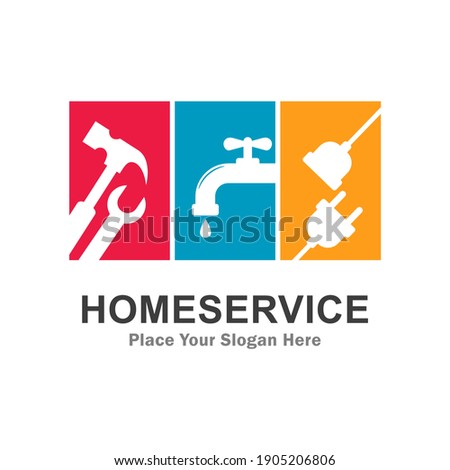 Home service set vector logo template. Suitable for business, web, art, clean and service