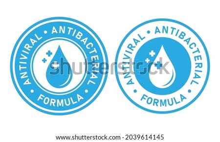 Antiviral antibacterial formula badge logo design