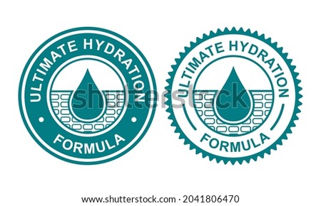 Ultimate hydration formula badge logo design. Suitable for cosmetics   product and beauty label