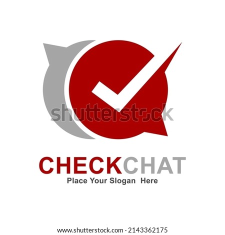 check chat logo vector design. Suitable for checkmark and bubble speech symbol