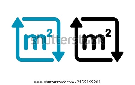 Square meter with arrow logo vector design. Suitable for measure label Photo stock © 