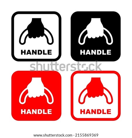 Handle with care logo badge vector