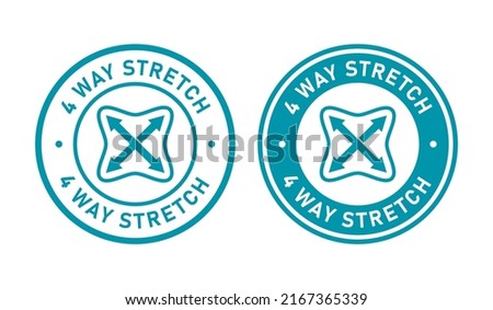 4 way stretch badge vector logo design. Suitable for product label