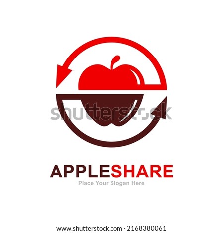 Apple share logo design vector. Suitable for food, business, web, technology